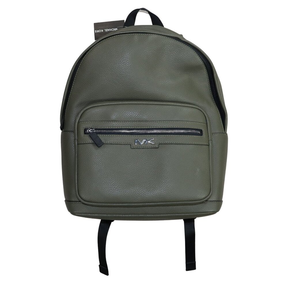 Michael Kors Malone Pebbled Faux Leather Men's Backpack NWT Olive - Picture 3 of 5